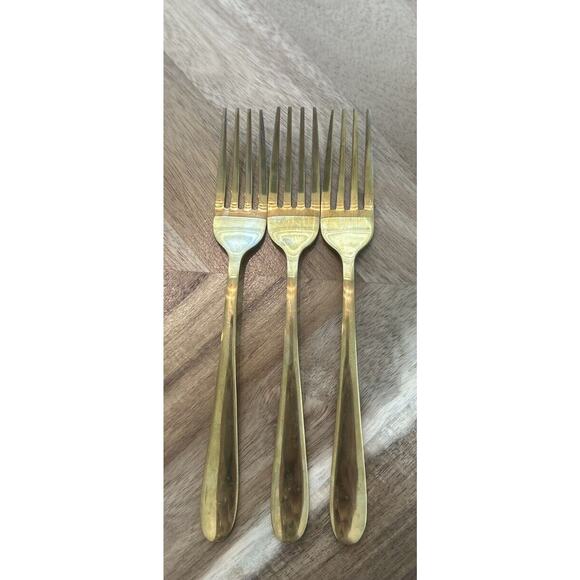 Cambridge Gold #21 3 Knives 3 Dinner 3 Salad‎ Forks 4 Dinner 1 Dessert Spoon Set - Picture 11 of 12